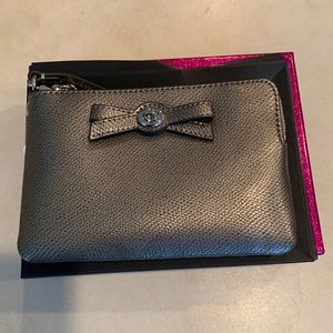 Coach gunmetal leather wristlet